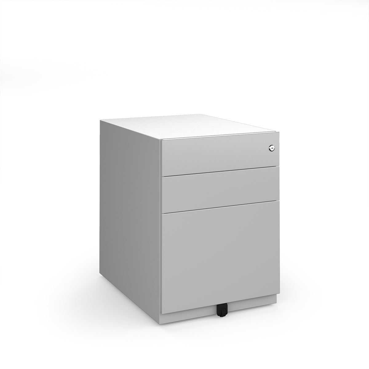 Bisley wide steel pedestal 420mm wide - silver - view 1