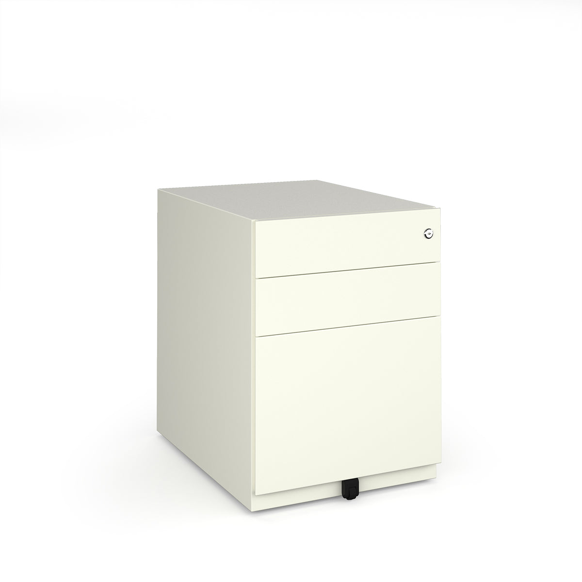 Bisley wide steel pedestal 420mm wide - white - view 1