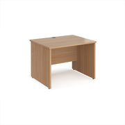 Maestro 25 straight desk 1000mm x 800mm - Beech top with panel end leg - view 1