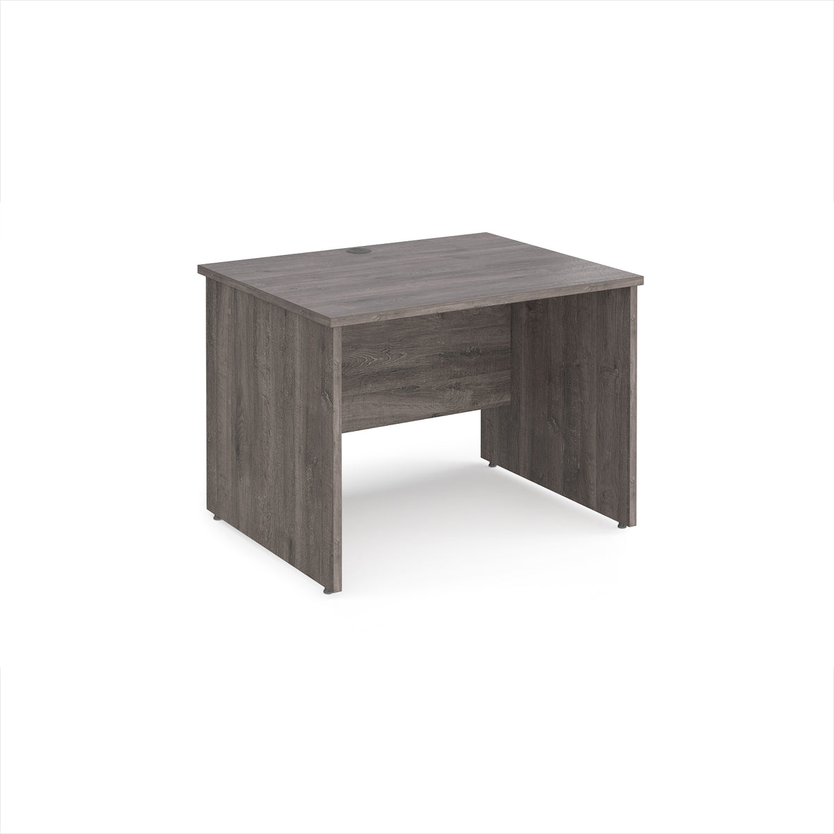 Maestro 25 straight desk 1000mm x 800mm - Grey Oak Top with panel end leg - view 1