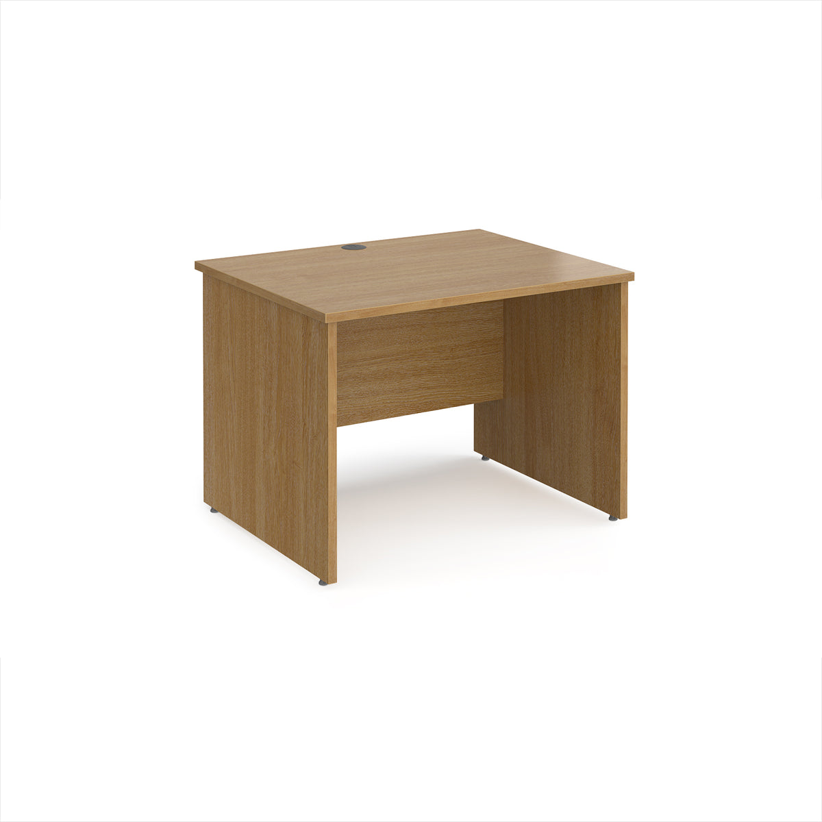 Maestro 25 straight desk 1000mm x 800mm - Oak Top with panel end leg - view 1