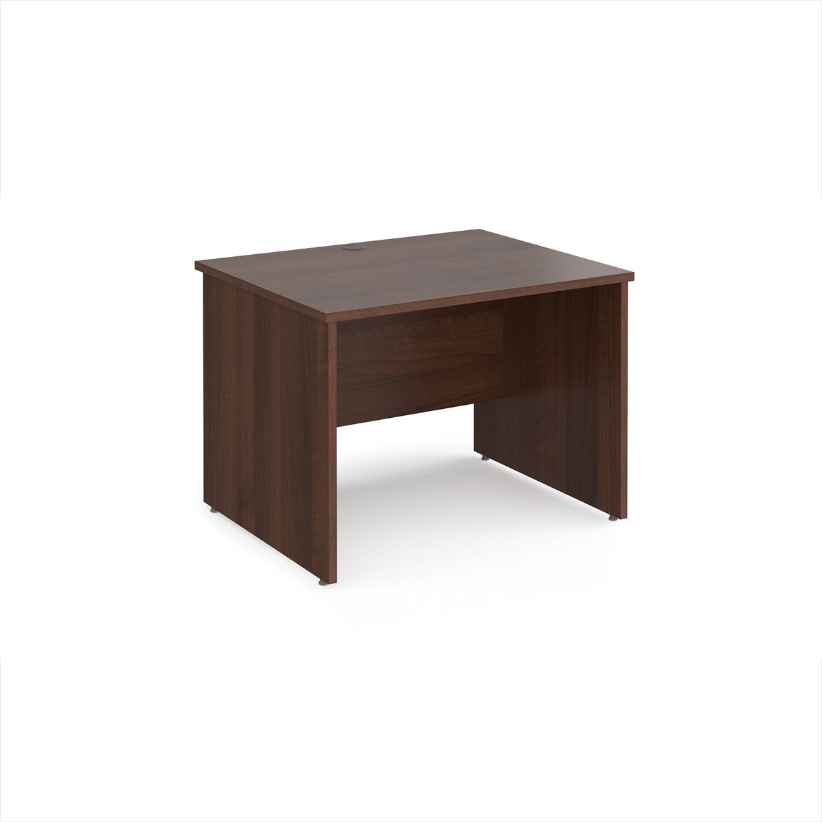 Maestro 25 straight desk 1000mm x 800mm - Walnut top with panel end leg - view 1