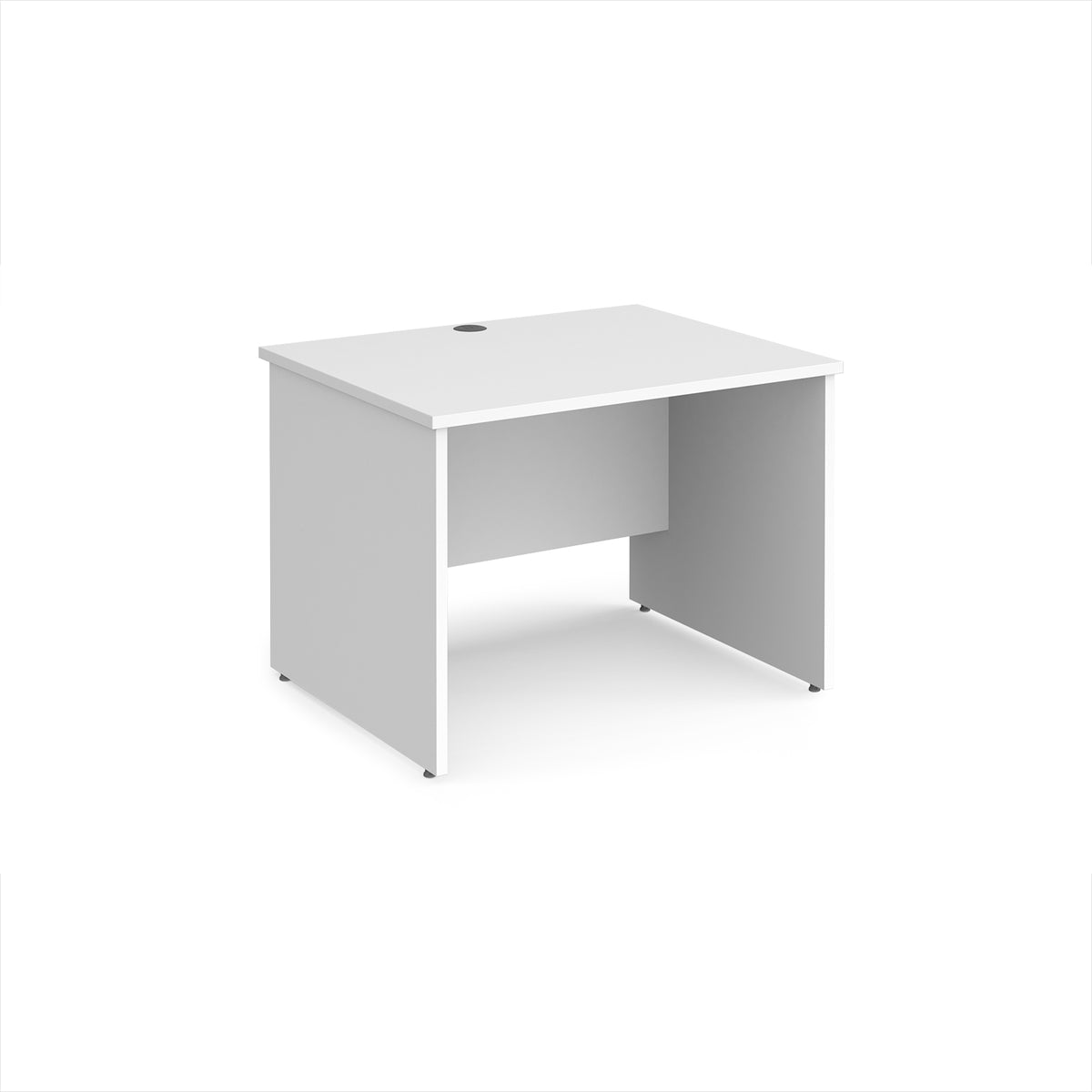 Maestro 25 straight desk 1000mm x 800mm - White Top with panel end leg - view 1