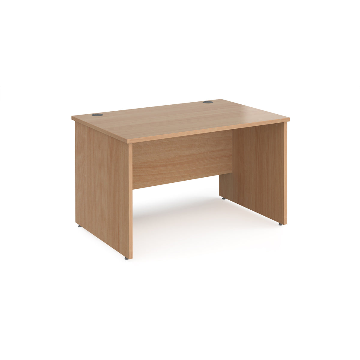Maestro 25 straight desk 1200mm x 800mm - Beech top with panel end leg - view 1
