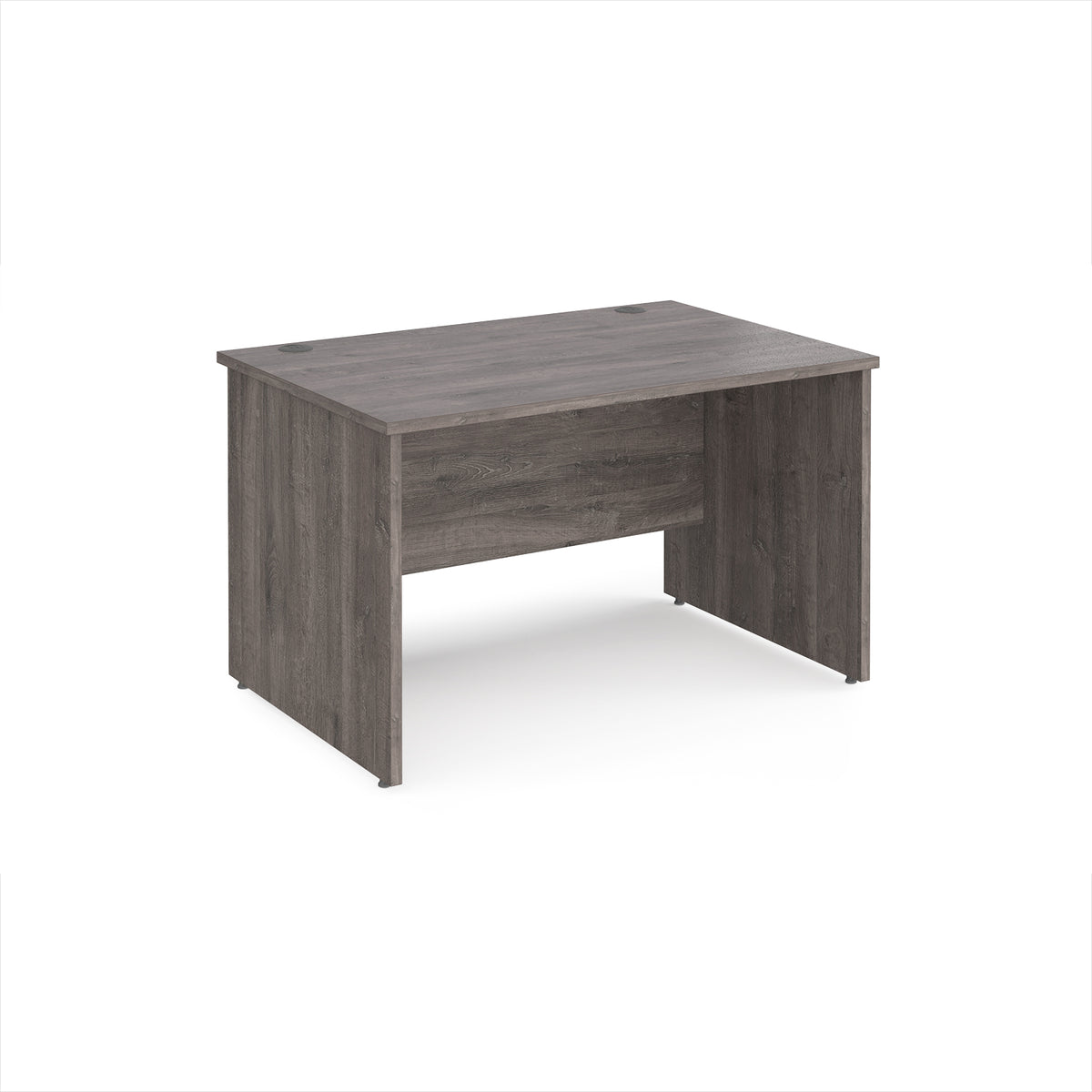 Maestro 25 straight desk 1200mm x 800mm - Grey Oak Top with panel end leg - view 1