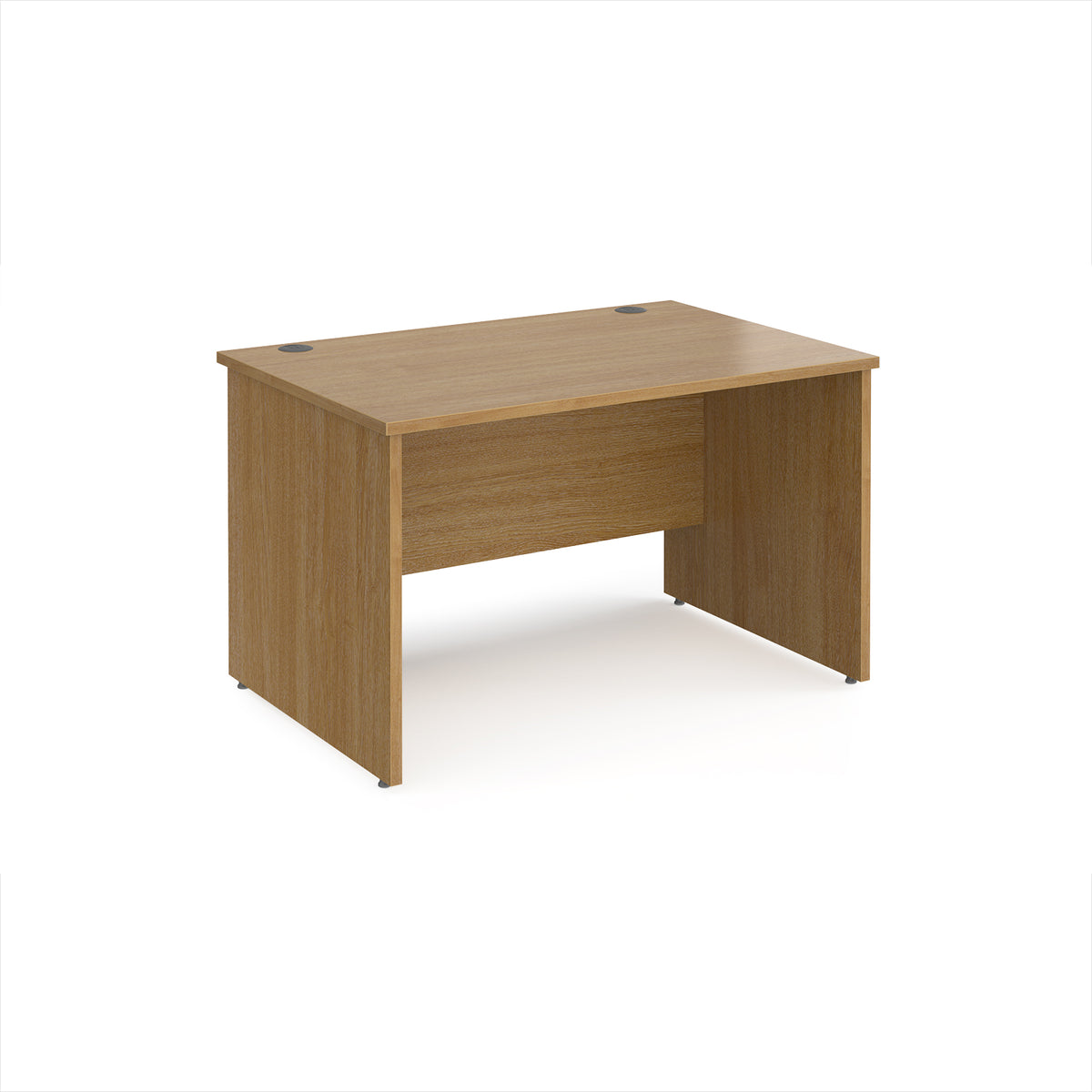 Maestro 25 straight desk 1200mm x 800mm - Oak Top with panel end leg - view 1