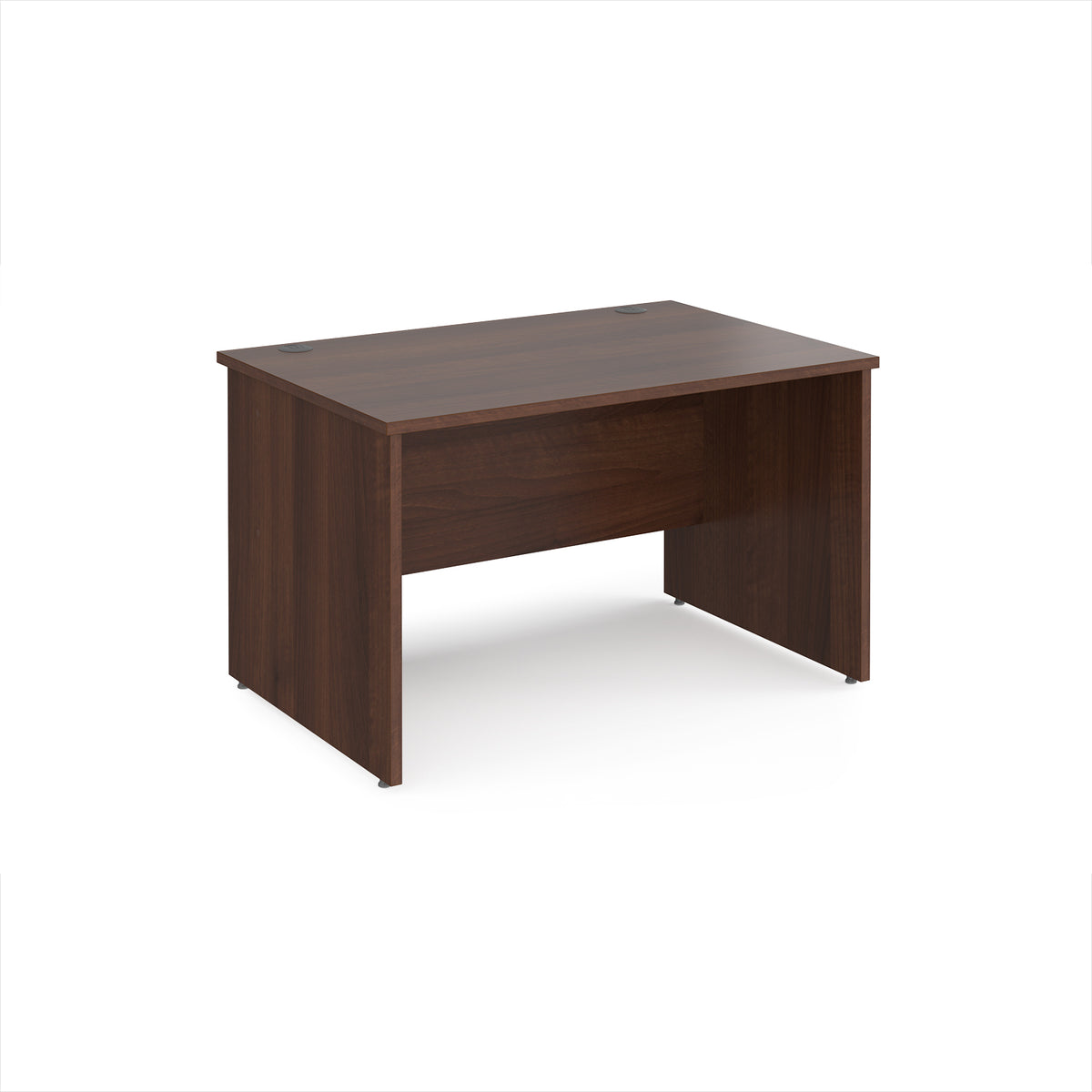 Maestro 25 straight desk 1200mm x 800mm - Walnut top with panel end leg - view 1