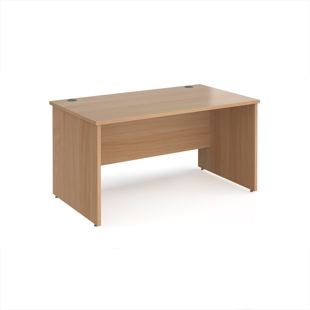 Maestro 25 straight desk 1400mm x 800mm - Beech top with panel end leg - view 1