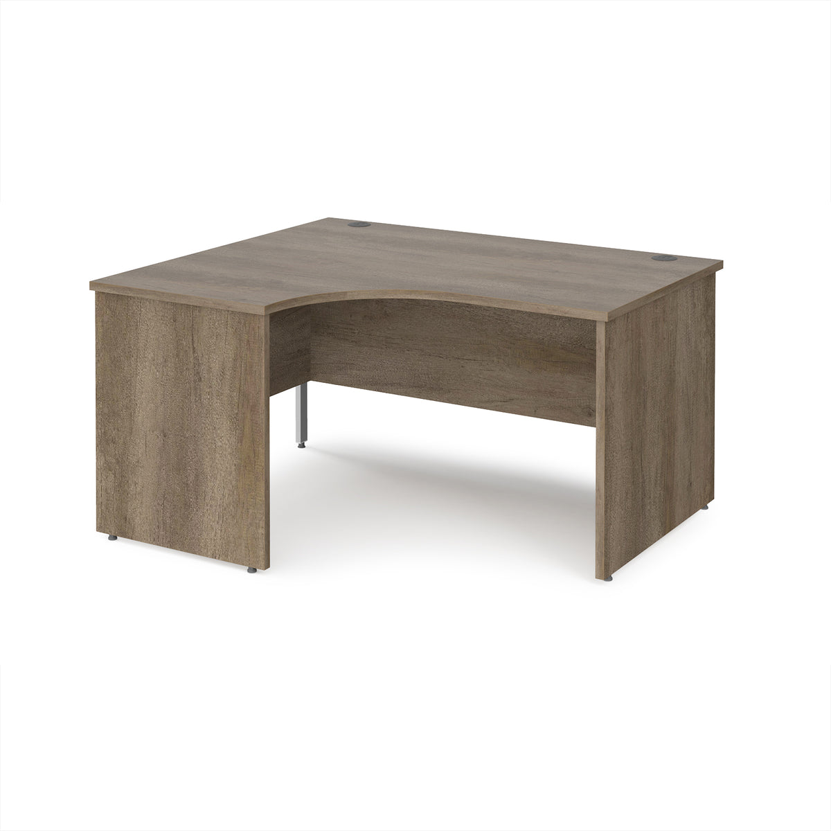Maestro 25 left hand ergonomic desk 1400mm wide - Nebraska Oak Top with panel end leg - view 1