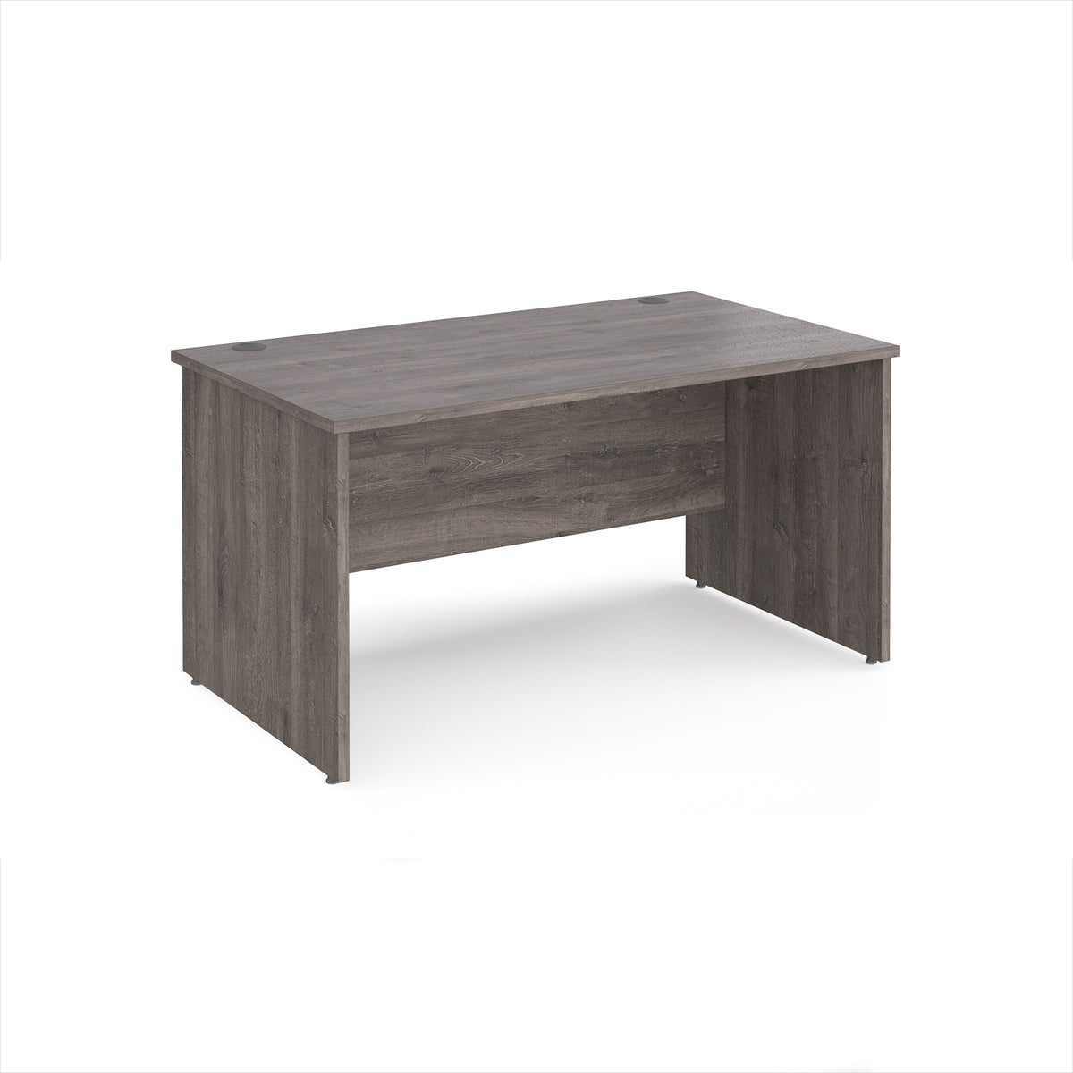 Maestro 25 straight desk 1400mm x 800mm - Grey Oak Top with panel end leg - view 1