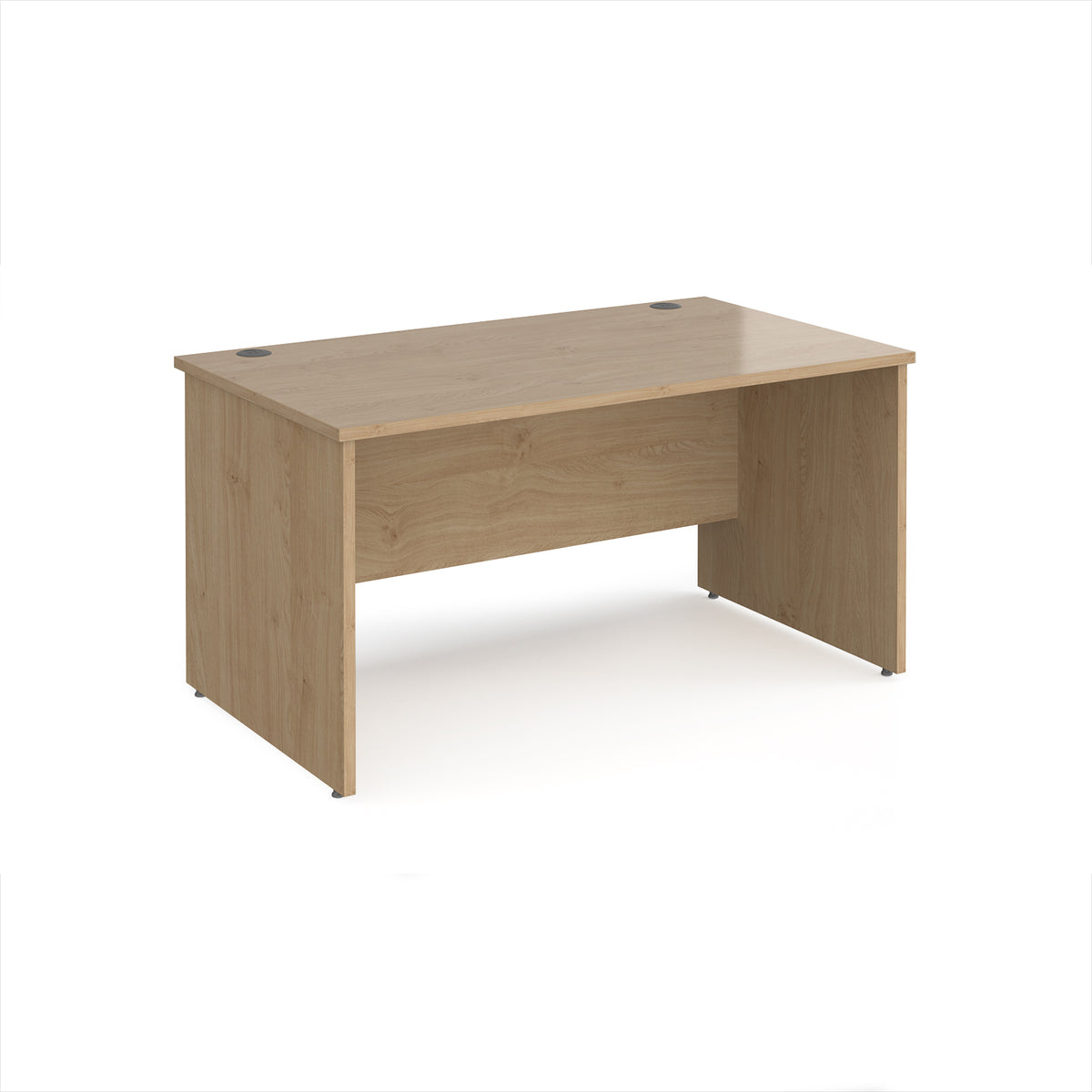 Maestro 25 straight desk 1400mm x 800mm - Kendal Oak Top with panel end leg - view 1