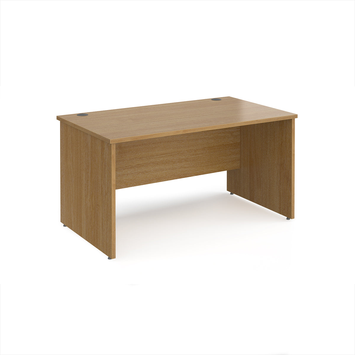 Maestro 25 straight desk 1400mm x 800mm - Oak Top with panel end leg - view 1