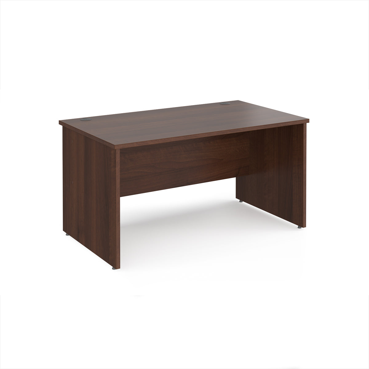 Maestro 25 straight desk 1400mm x 800mm - Walnut top with panel end leg - view 1