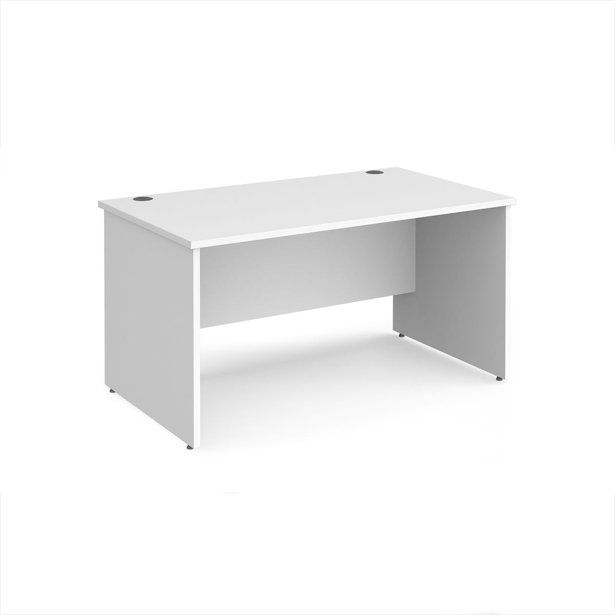 Maestro 25 straight desk 1400mm x 800mm - White Top with panel end leg - view 1