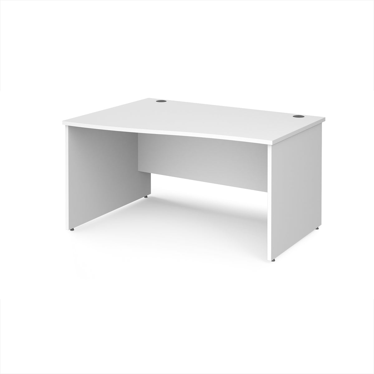 Maestro 25 left hand wave desk 1400mm wide - White Top with panel end leg - view 1