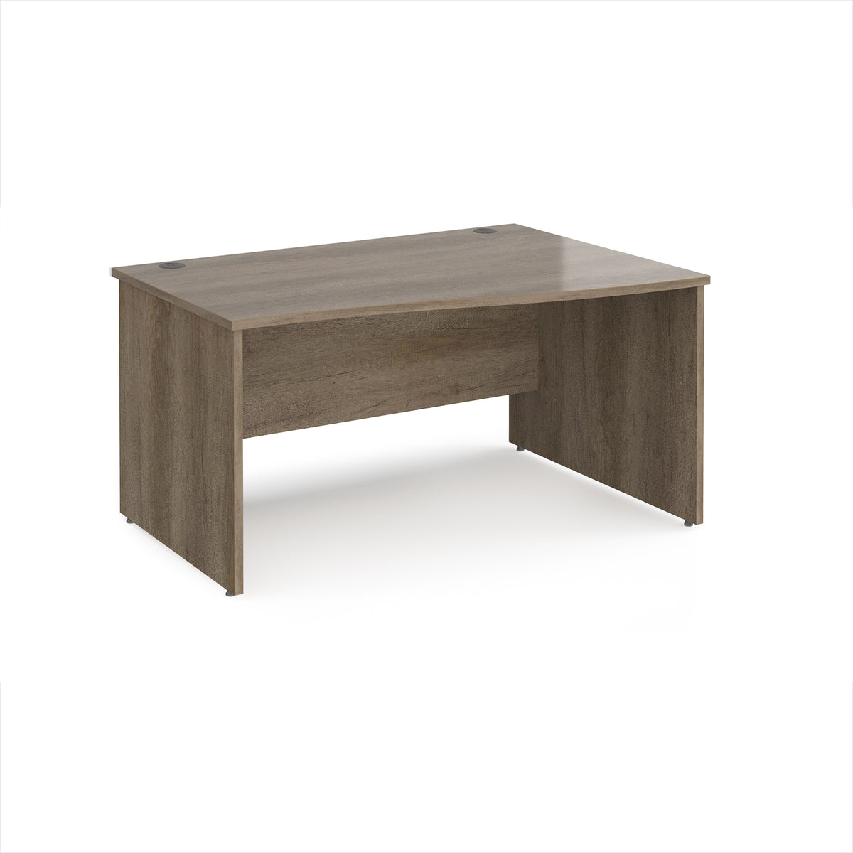 Maestro 25 right hand wave desk 1400mm wide - Nebraska Oak Top with panel end leg - view 1