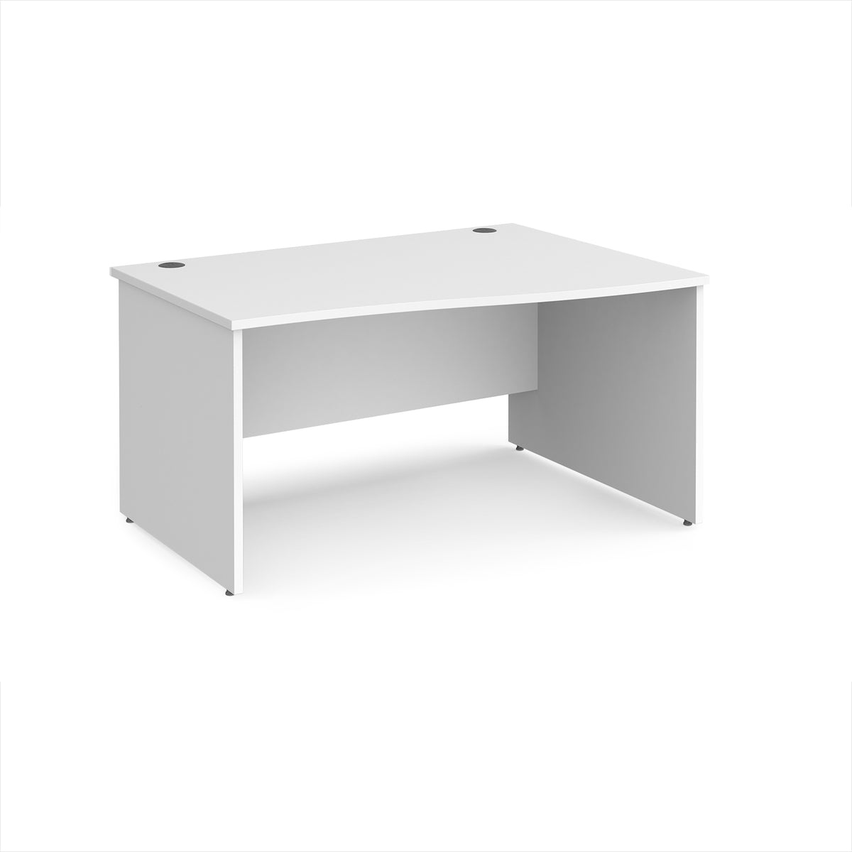 Maestro 25 right hand wave desk 1400mm wide - White Top with panel end leg - view 1