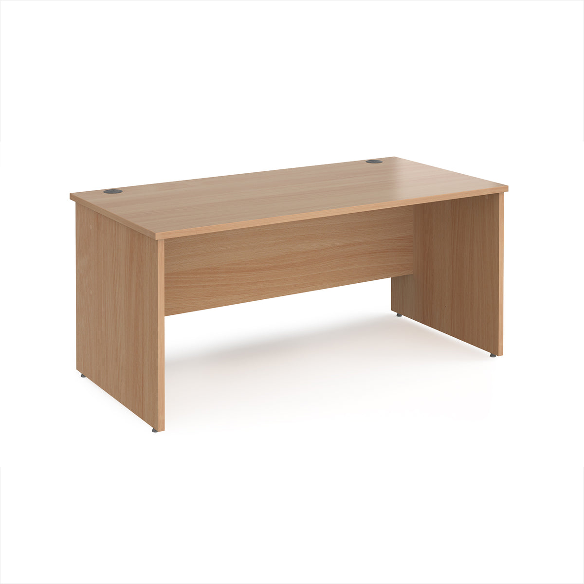 Maestro 25 straight desk 1600mm x 800mm - Beech top with panel end leg - view 1