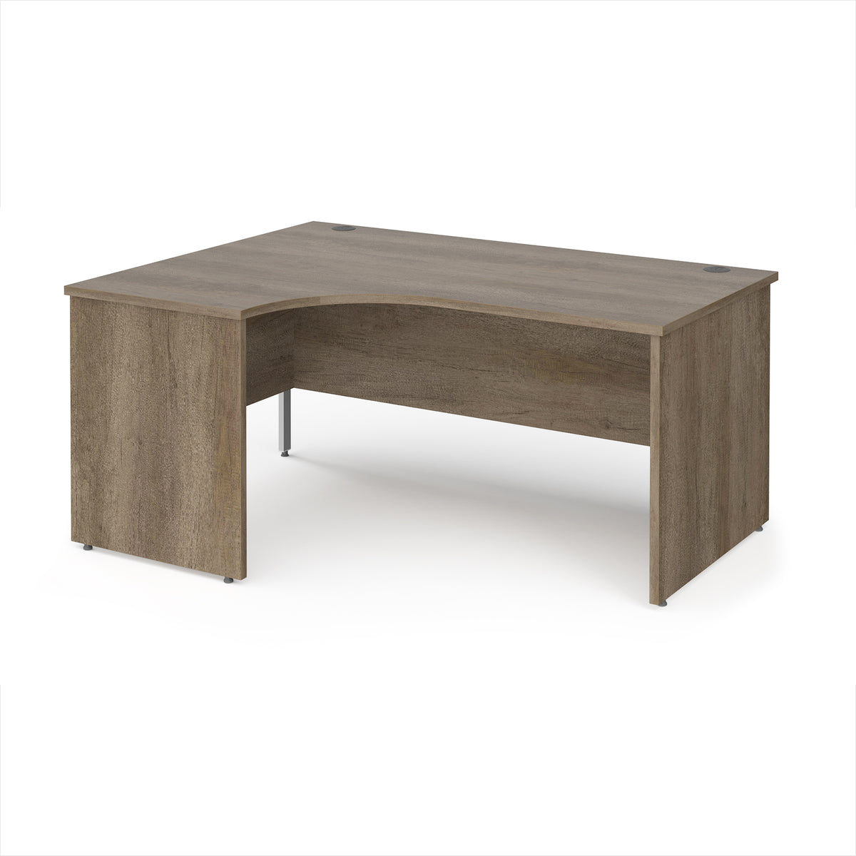 Maestro 25 left hand ergonomic desk 1600mm wide - Nebraska Oak Top with panel end leg - view 1