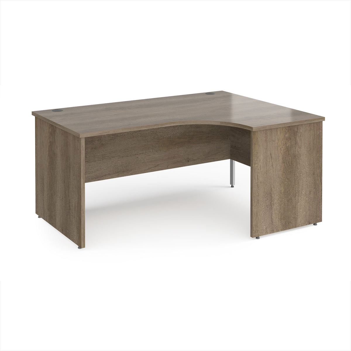 Maestro 25 right hand ergonomic desk 1600mm wide - Nebraska Oak Top with panel end leg - view 1