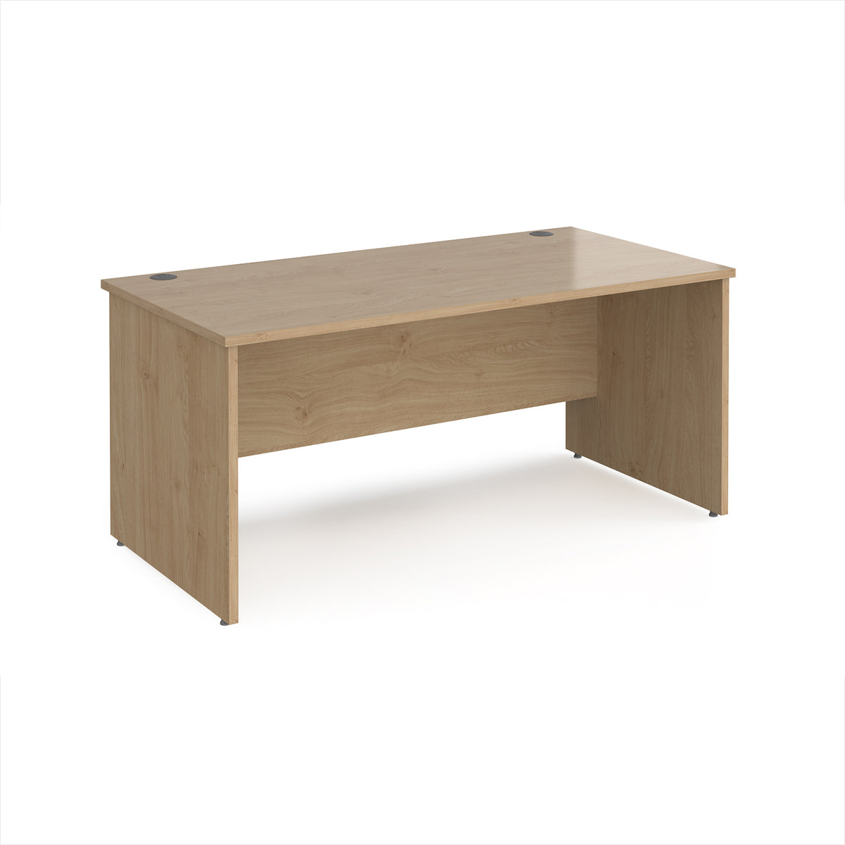 Maestro 25 straight desk 1600mm x 800mm - Kendal Oak Top with panel end leg - view 1