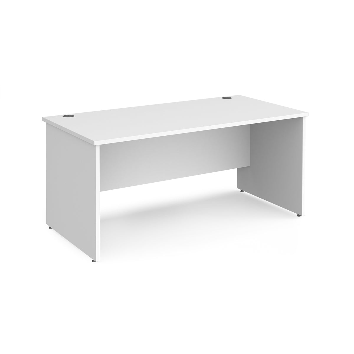 Maestro 25 straight desk 1600mm x 800mm - White Top with panel end leg - view 1
