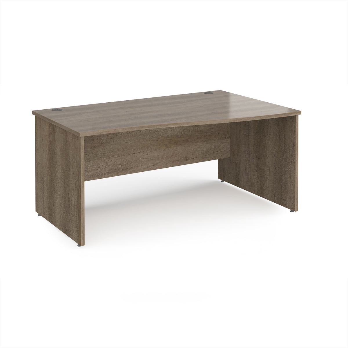 Maestro 25 right hand wave desk 1600mm wide - Nebraska Oak Top with panel end leg - view 1