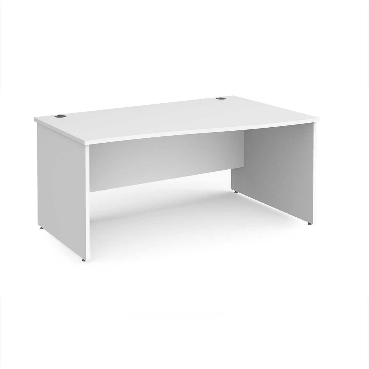 Maestro 25 right hand wave desk 1600mm wide - White Top with panel end leg - view 1