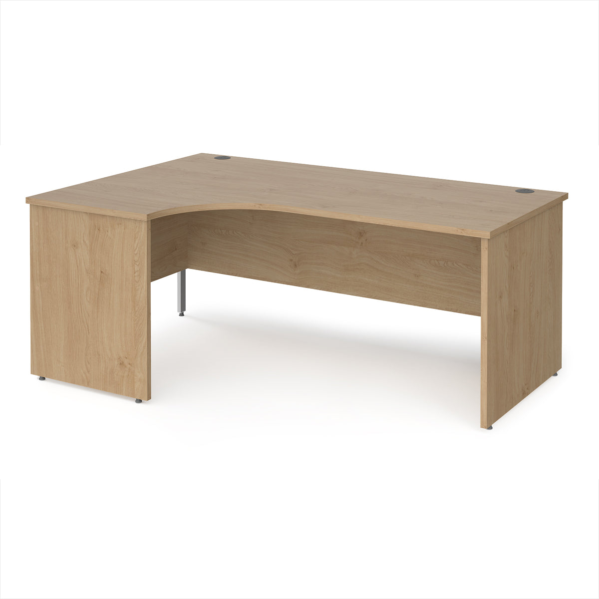 Maestro 25 left hand ergonomic desk 1800mm wide - Kendal Oak Top with panel end leg - view 1