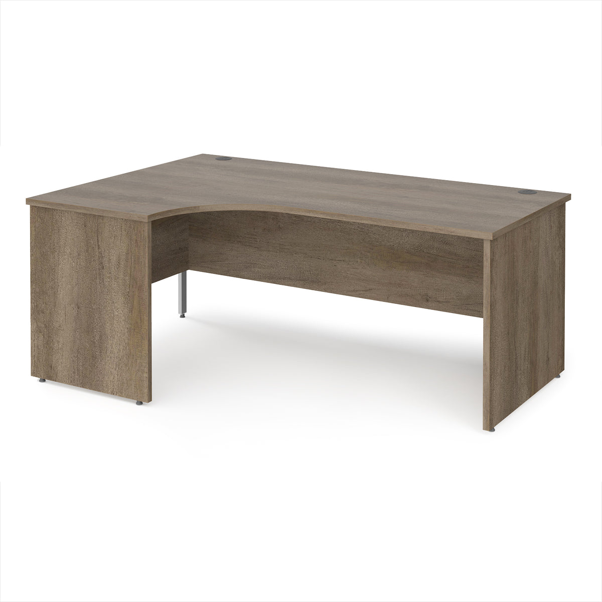 Maestro 25 left hand ergonomic desk 1800mm wide - Nebraska Oak Top with panel end leg - view 1