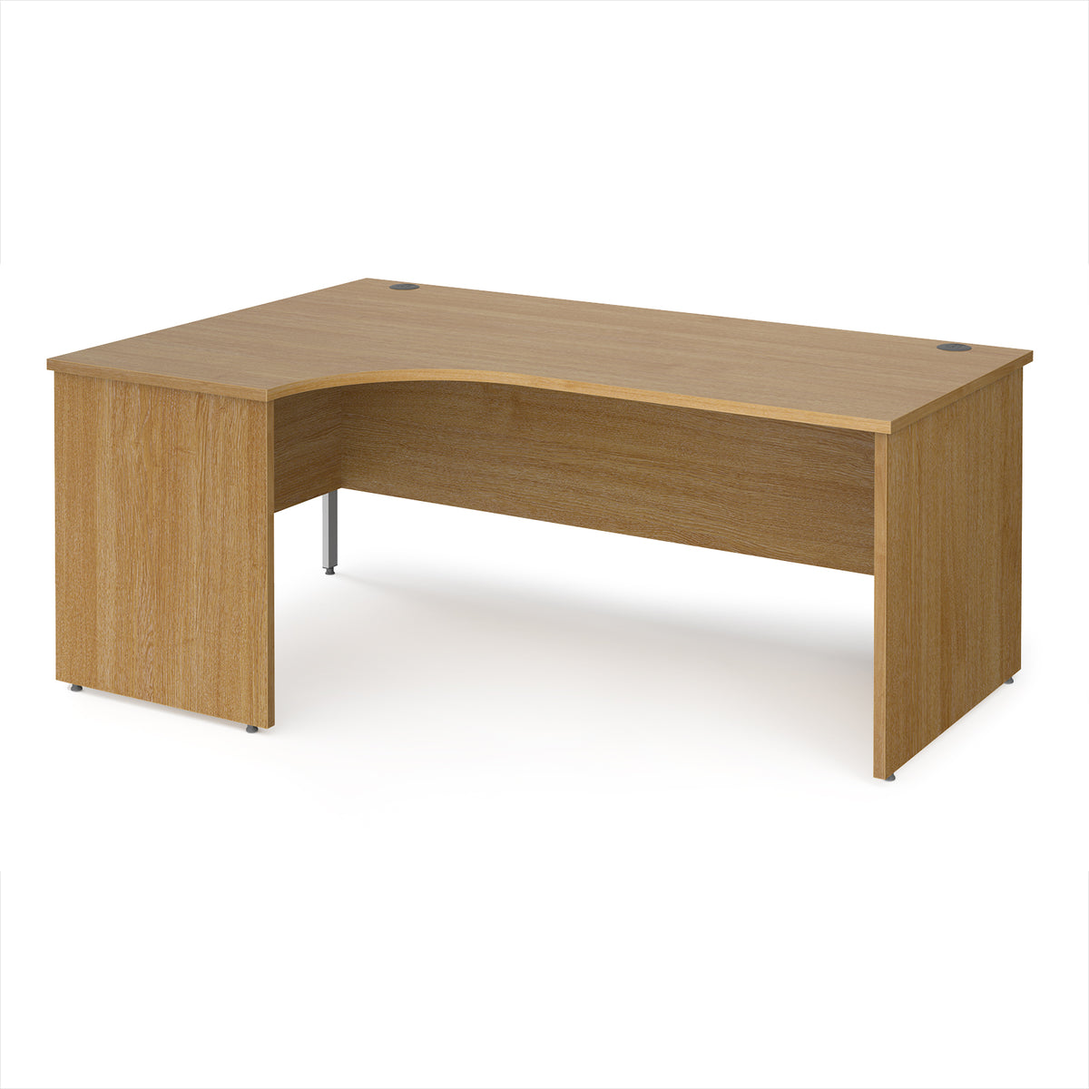 Maestro 25 left hand ergonomic desk 1800mm wide - Oak Top with panel end leg - view 1