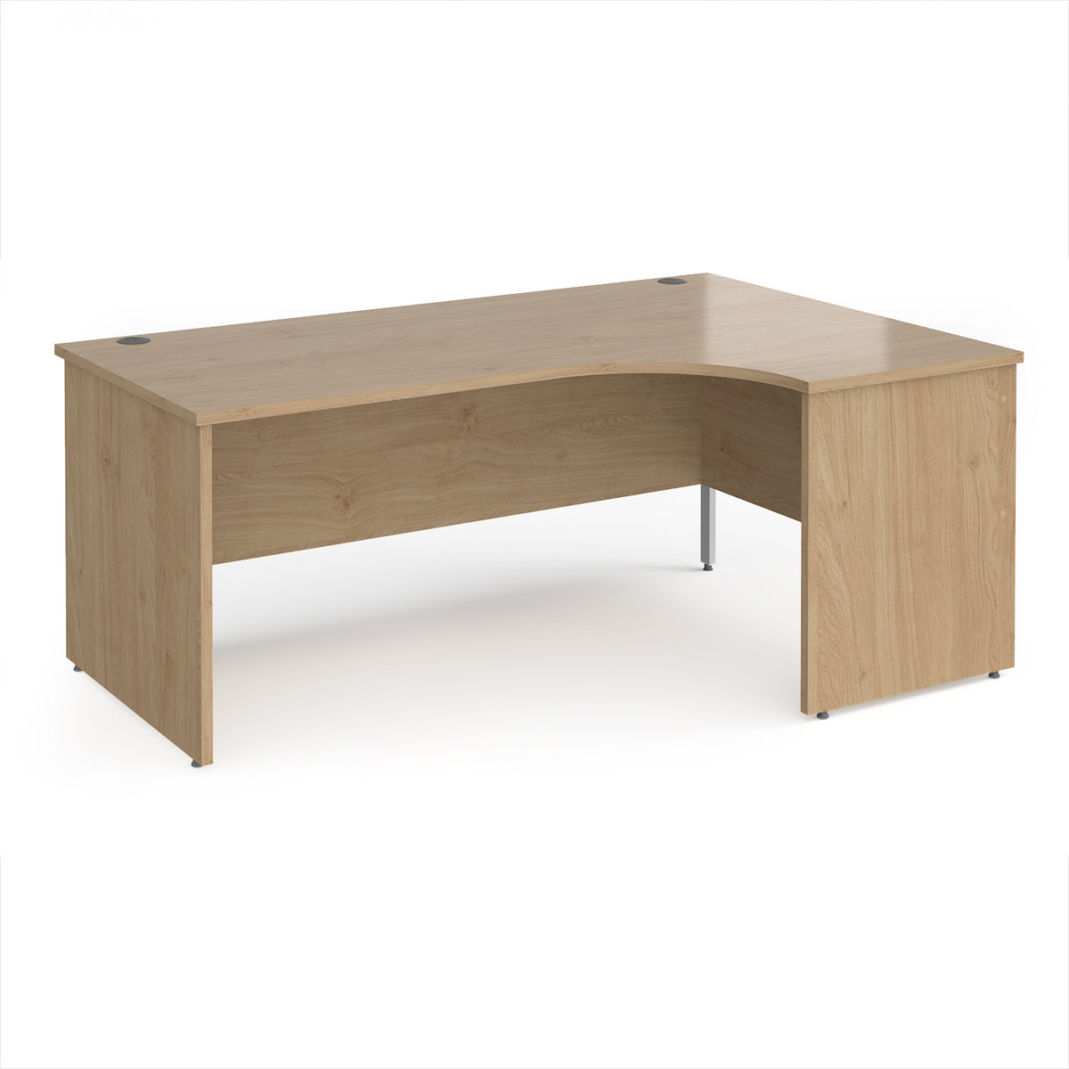 Maestro 25 right hand ergonomic desk 1800mm wide - Kendal Oak Top with panel end leg - view 1