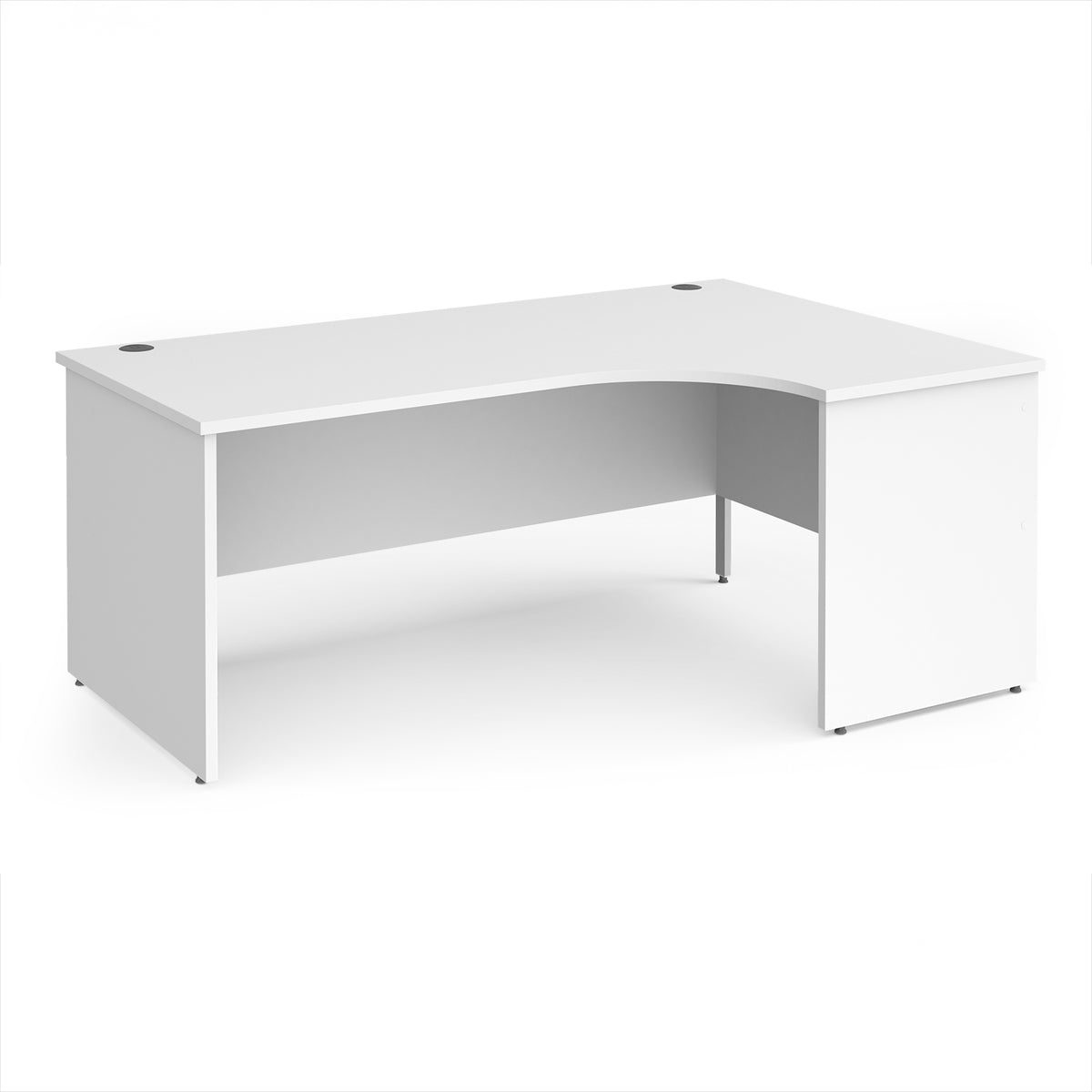 Maestro 25 right hand ergonomic desk 1800mm wide - White Top with panel end leg - view 1