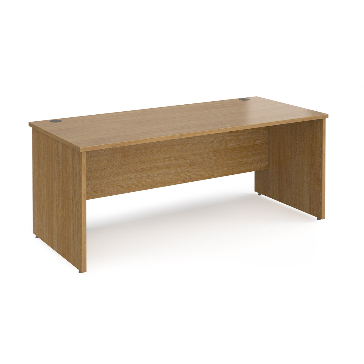 Maestro 25 straight desk 1800mm x 800mm - Oak Top with panel end leg - view 1