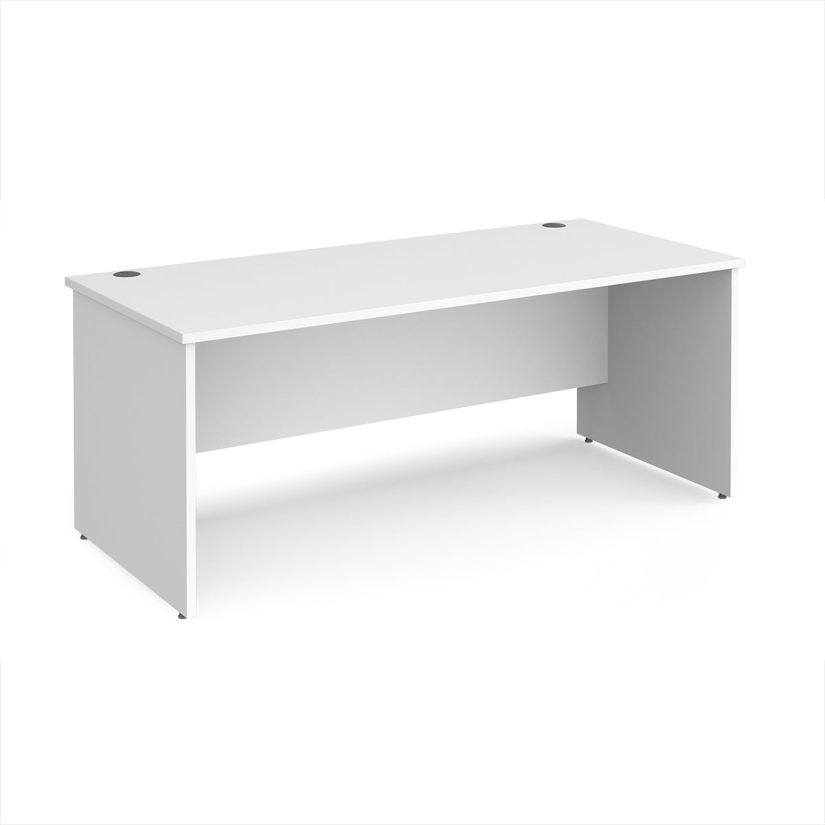 Maestro 25 straight desk 1800mm x 800mm - White Top with panel end leg - view 1