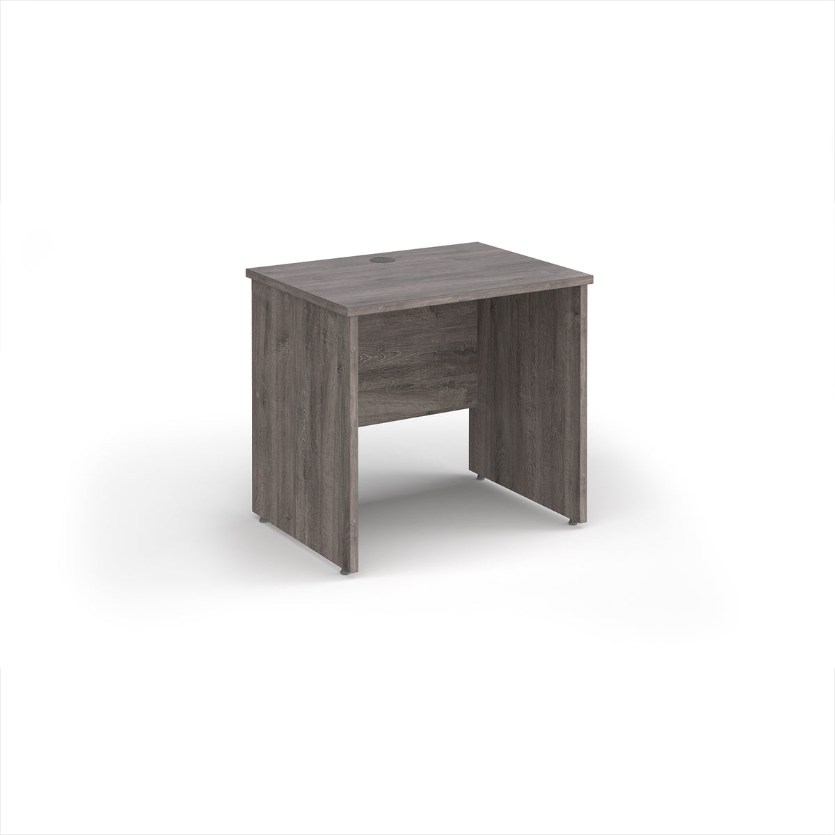 Maestro 25 straight desk 800mm x 600mm - Grey Oak Top with panel end leg - view 1