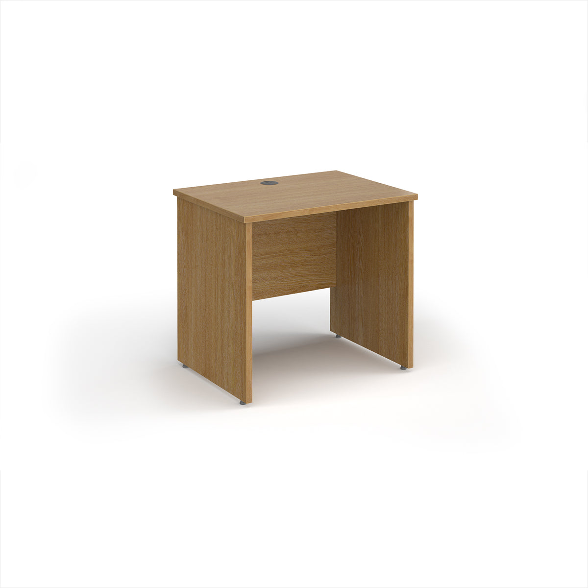 Maestro 25 straight desk 800mm x 600mm - Oak Top with panel end leg - view 1