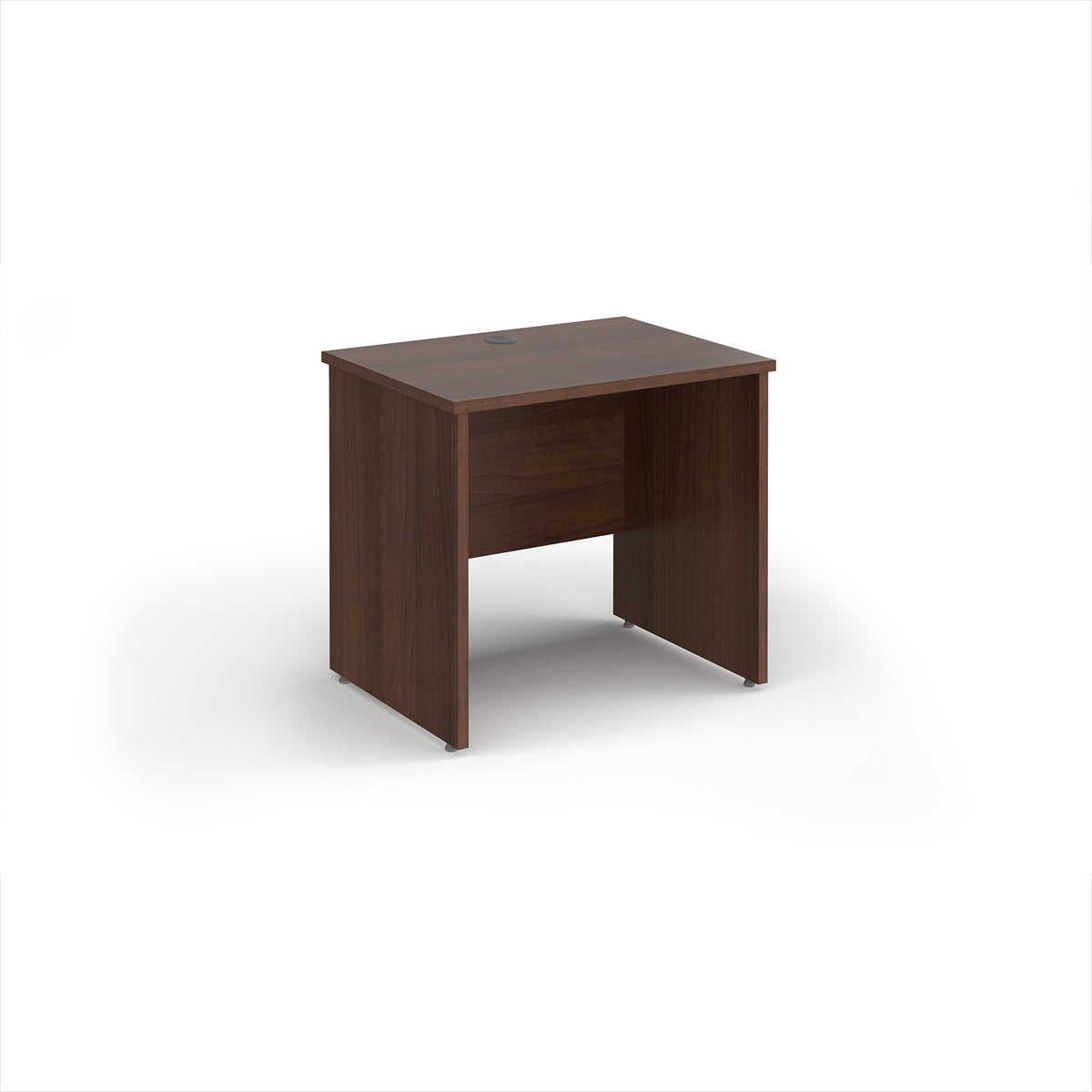 Maestro 25 straight desk 800mm x 600mm - Walnut top with panel end leg - view 1