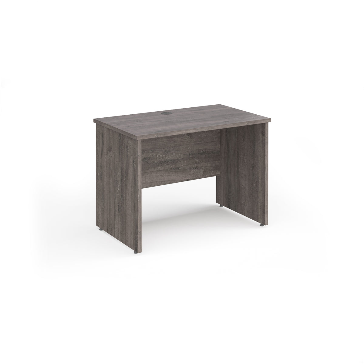 Maestro 25 straight desk 1000mm x 600mm - Grey Oak Top with panel end leg - view 1