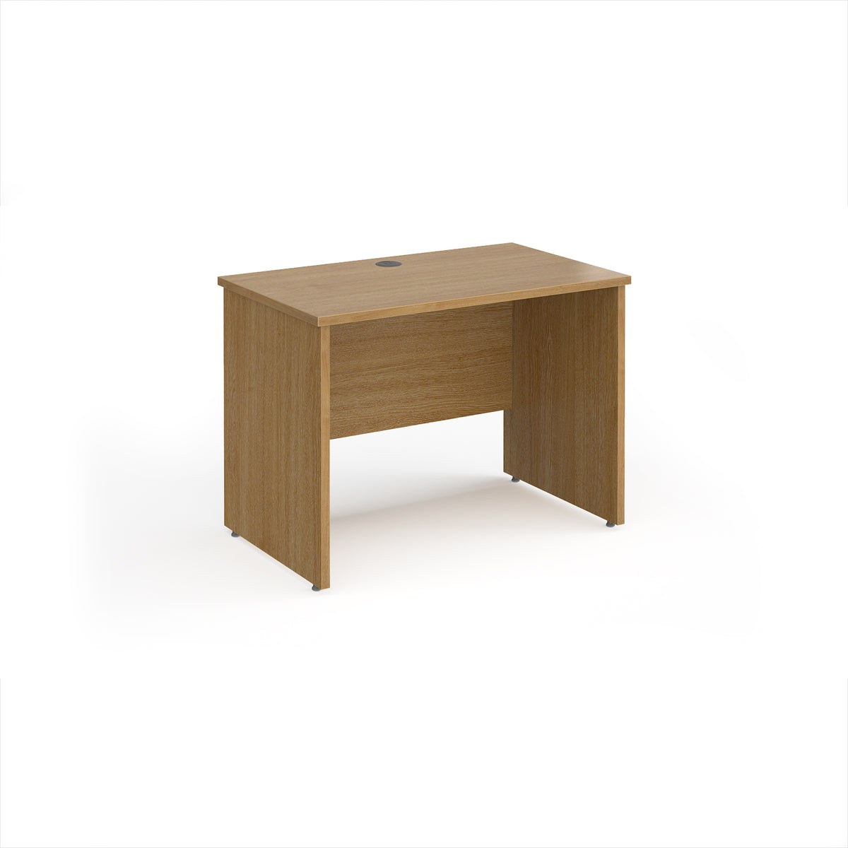 Maestro 25 straight desk 1000mm x 600mm - Oak Top with panel end leg - view 1