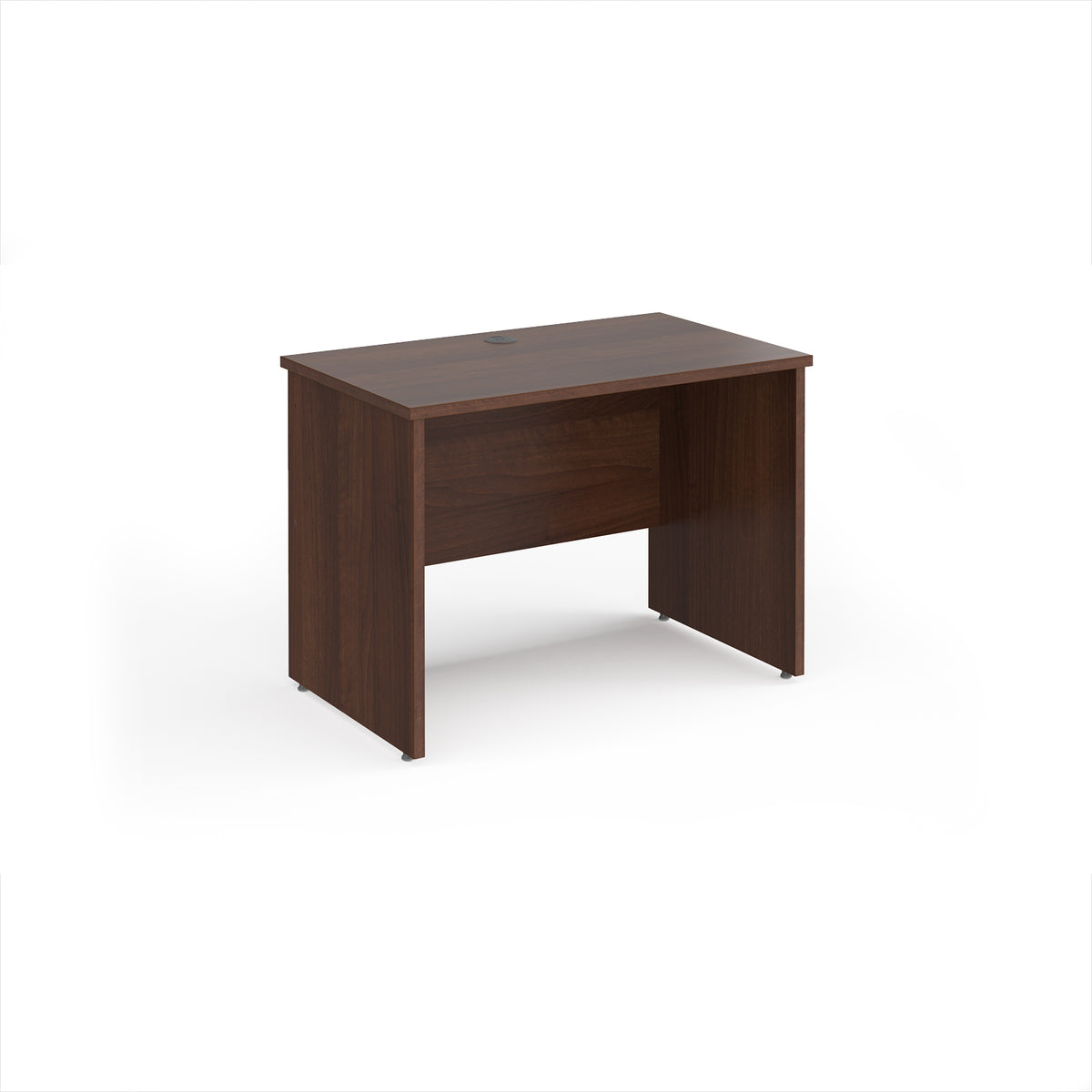 Maestro 25 straight desk 1000mm x 600mm - Walnut top with panel end leg - view 1
