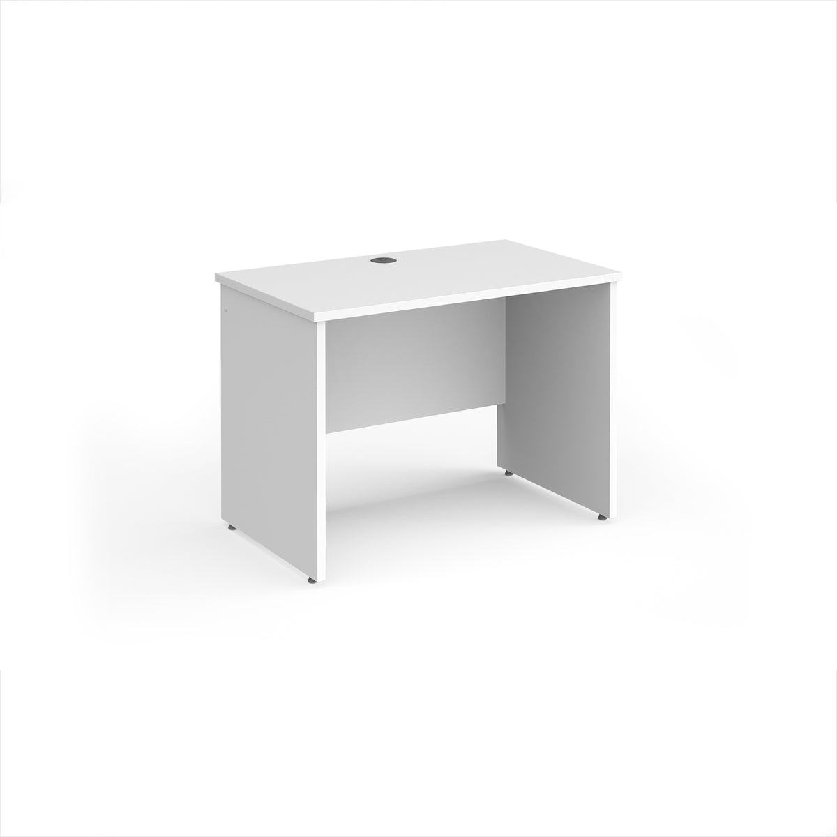 Maestro 25 straight desk 1000mm x 600mm - White Top with panel end leg - view 1
