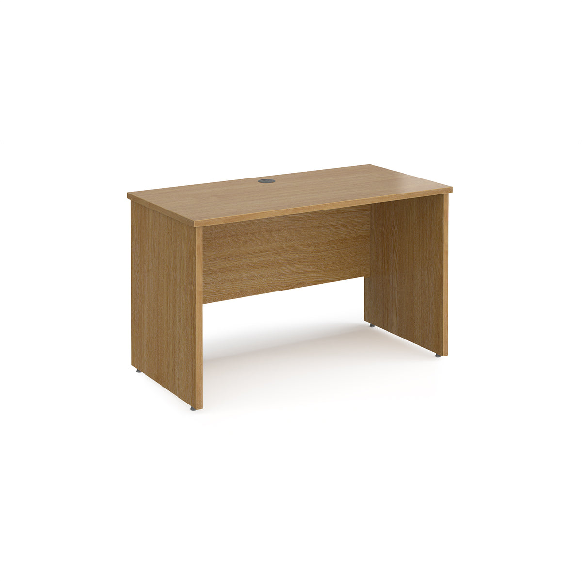 Maestro 25 straight desk 1200mm x 600mm - Oak Top with panel end leg - view 1