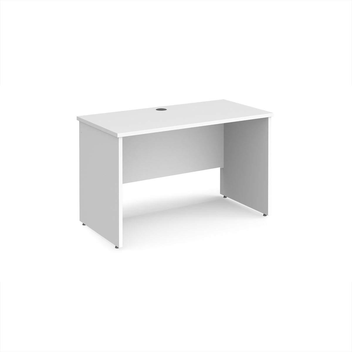Maestro 25 straight desk 1200mm x 600mm - White Top with panel end leg - view 1