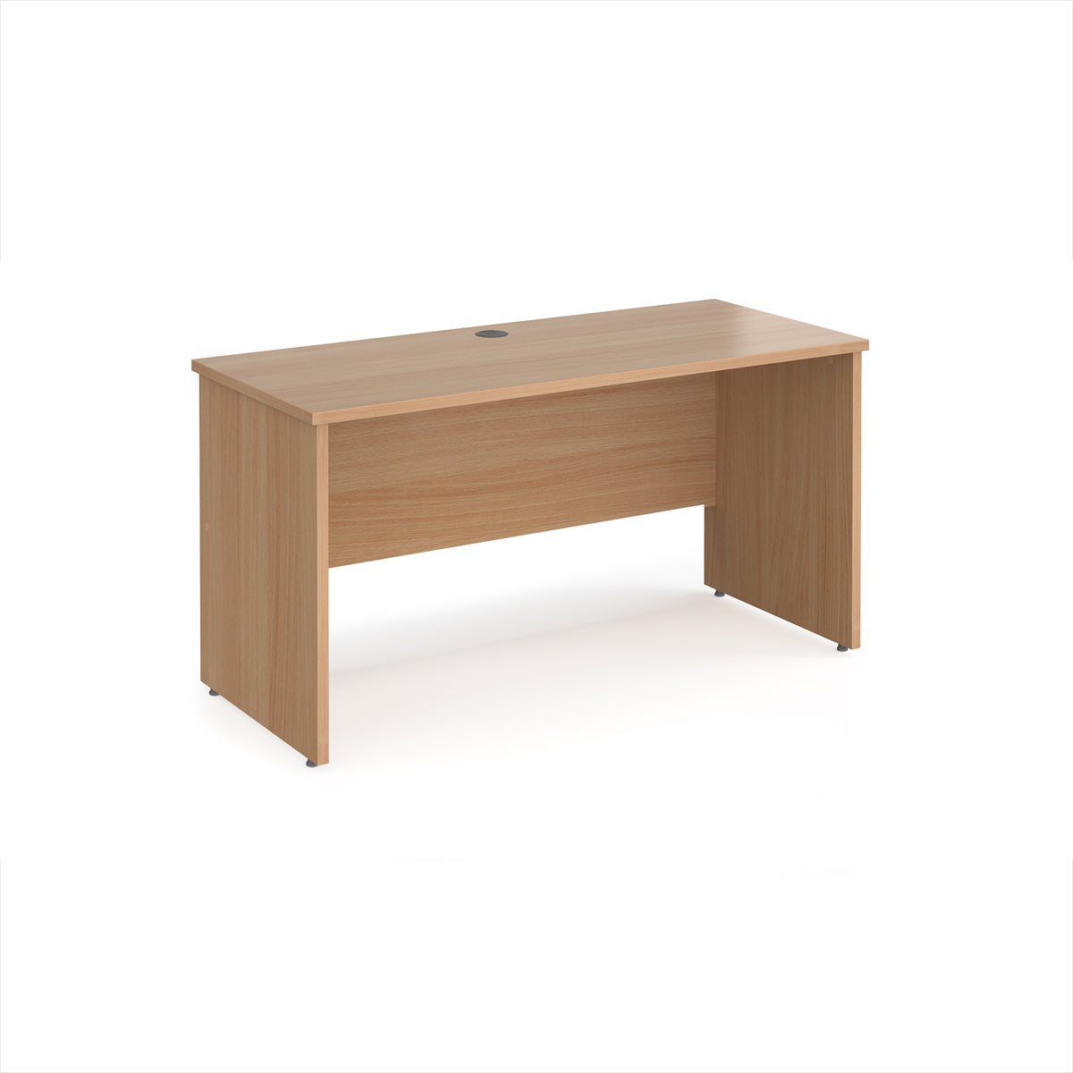 Maestro 25 straight desk 1400mm x 600mm - Beech top with panel end leg - view 1