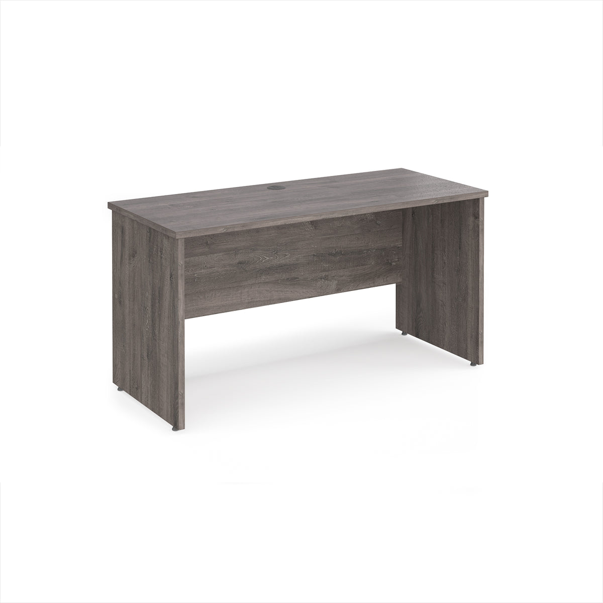 Maestro 25 straight desk 1400mm x 600mm - Grey Oak Top with panel end leg - view 1