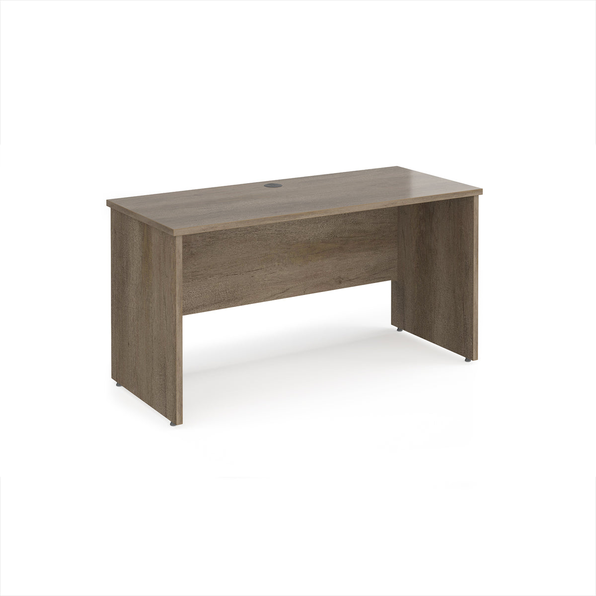 Maestro 25 straight desk 1400mm x 600mm - Nebraska Oak Top with panel end leg - view 1