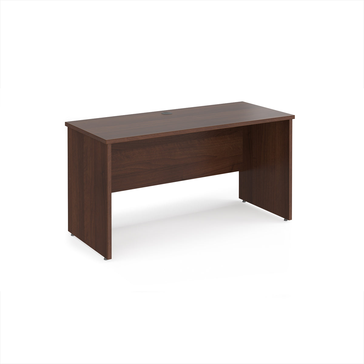 Maestro 25 straight desk 1400mm x 600mm - Walnut top with panel end leg - view 1