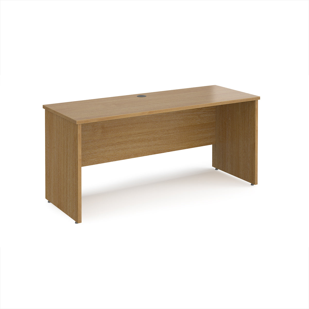 Maestro 25 straight desk 1600mm x 600mm - Oak Top with panel end leg - view 1