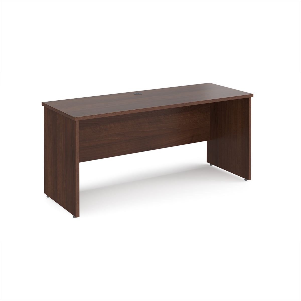 Maestro 25 straight desk 1600mm x 600mm - Walnut top with panel end leg - view 1